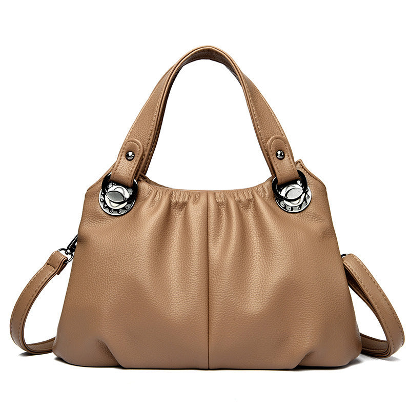 Leather Crinkled Tote Bag