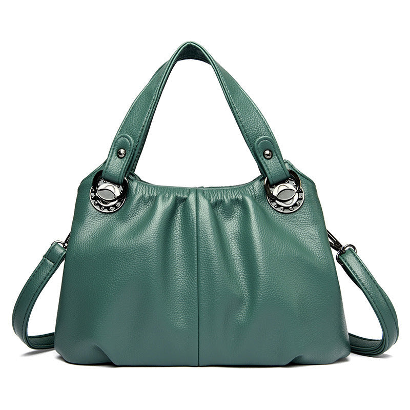 Leather Crinkled Tote Bag
